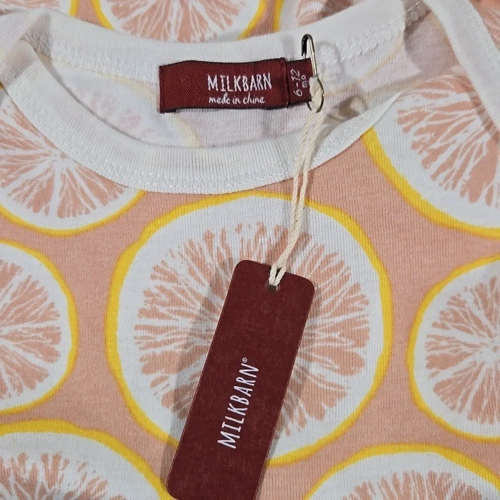 Milkbarn Organic Cotton Romper Bodysuit Size 6-12 Mo NWT